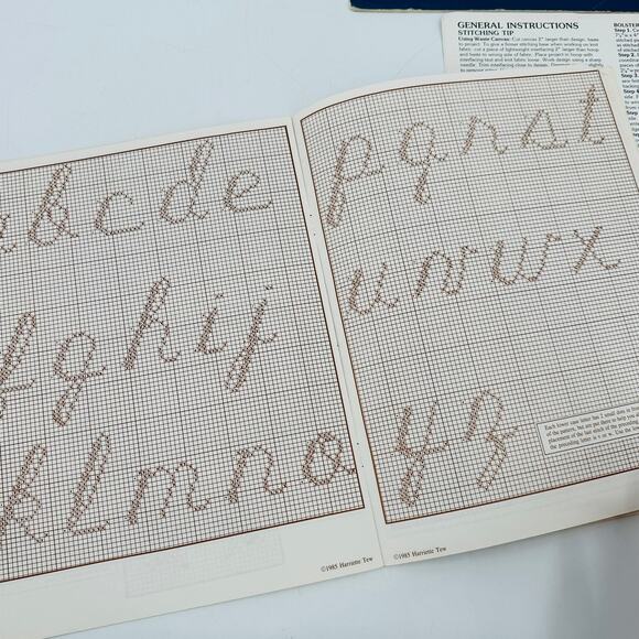 Floral Alphabet ABC Cross Stitch Pattern Books Monogram Numbers Script Roses - Picture 13 of 14